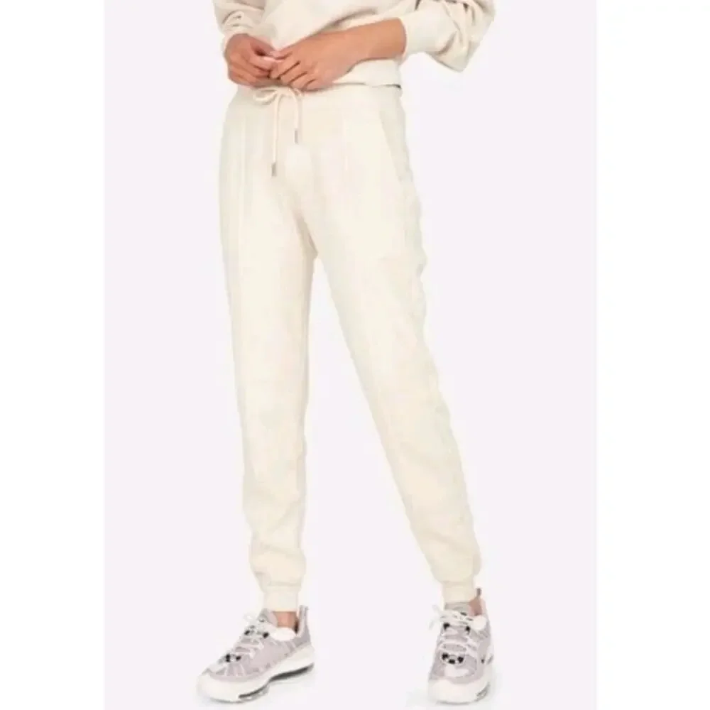 Mate the Label Fleece Front Seam Jogger Size L Bone Pull On Cotton 28